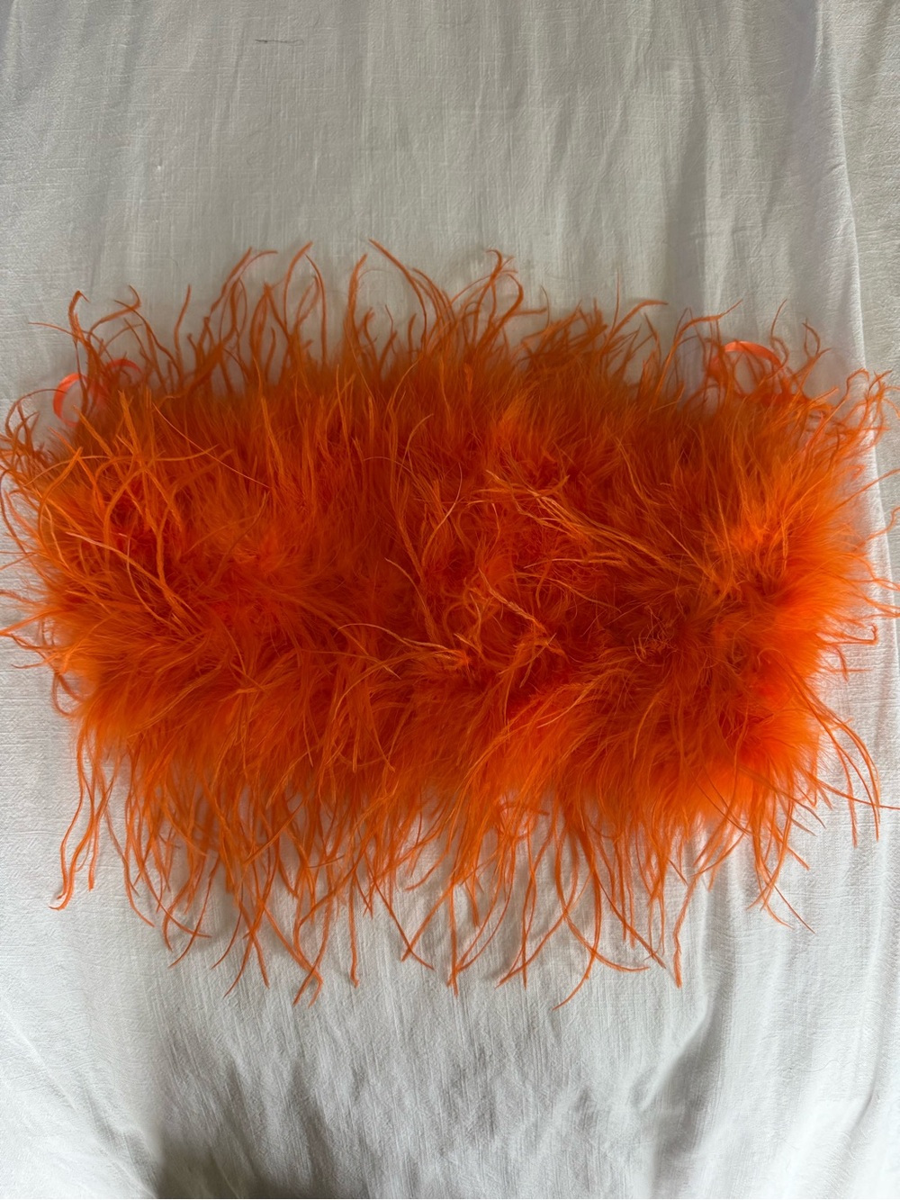 Lamarque Orange Feather Bandeau Crop Top